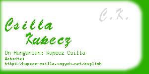 csilla kupecz business card